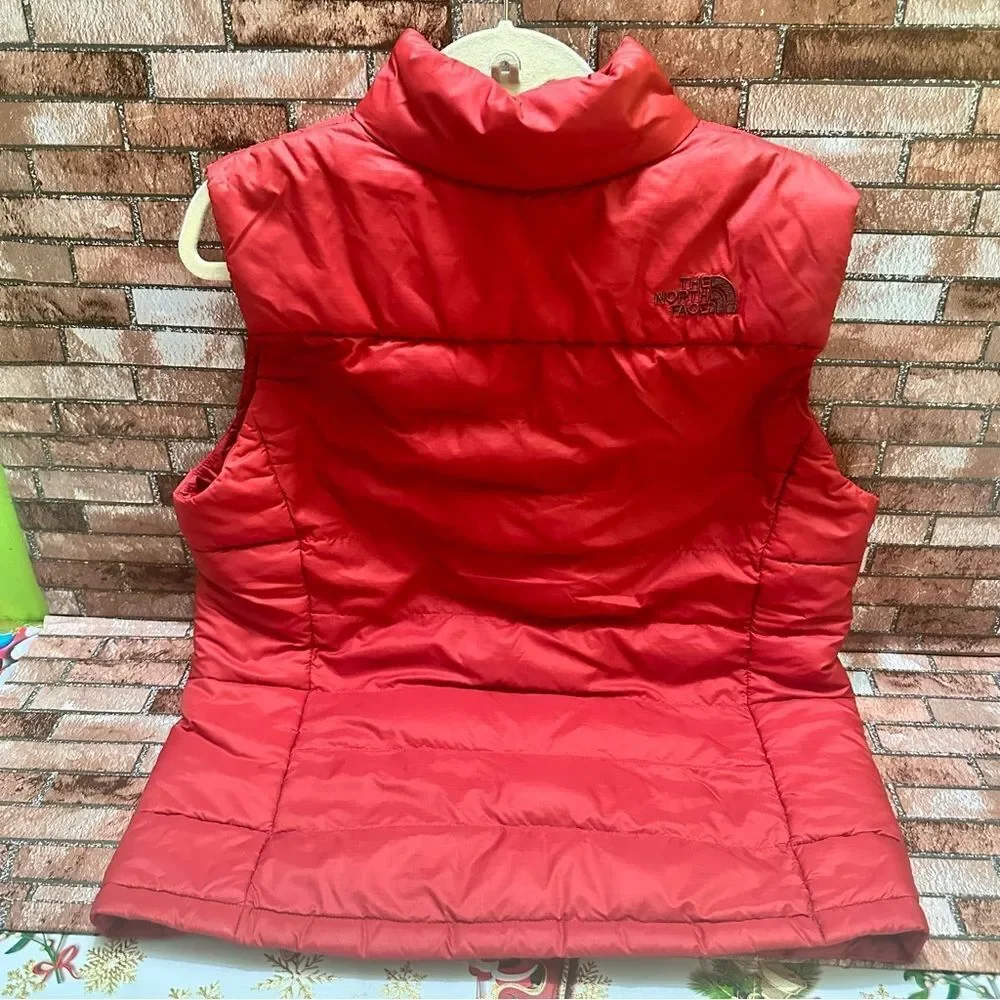 The North Face Puffer Red Full zip Vest M